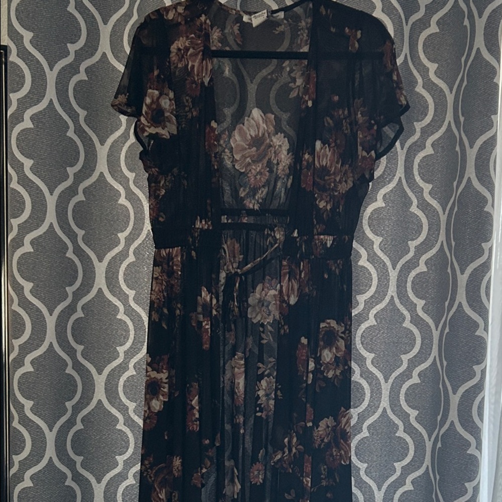 American Rag Black Floral Midi Dress